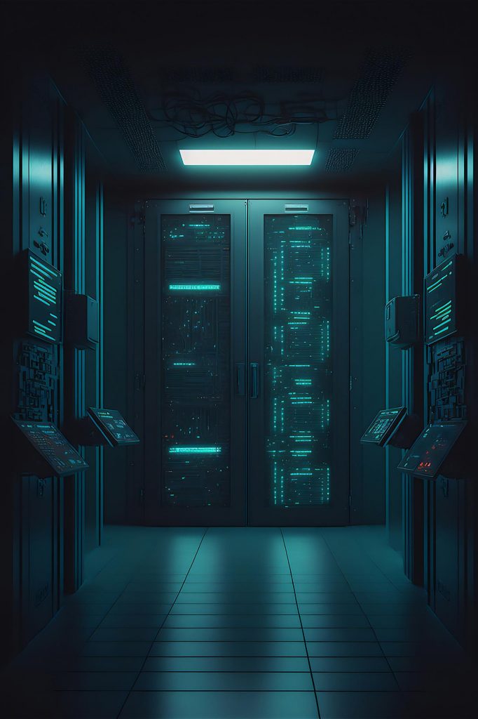 серверная комната с VPS/VDS серверами хостинг провайдера